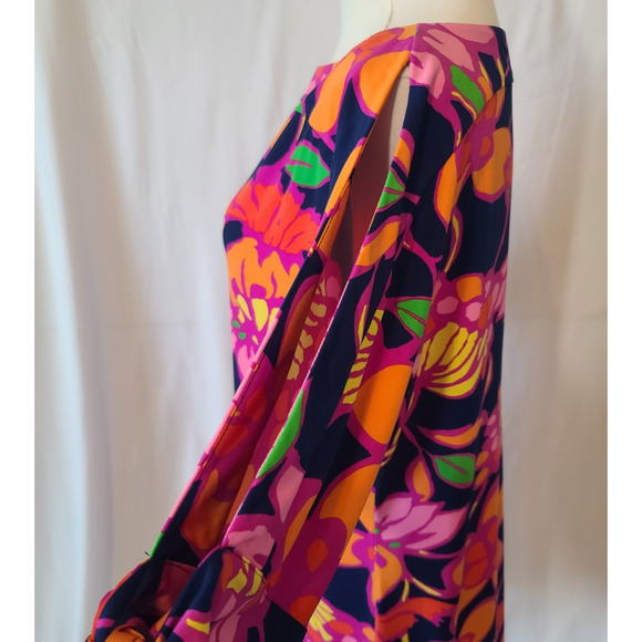 Trina Turk Vinet Floral Jersey Split Sleeve Pink Mini Dress Medium - Picture 5 of 7